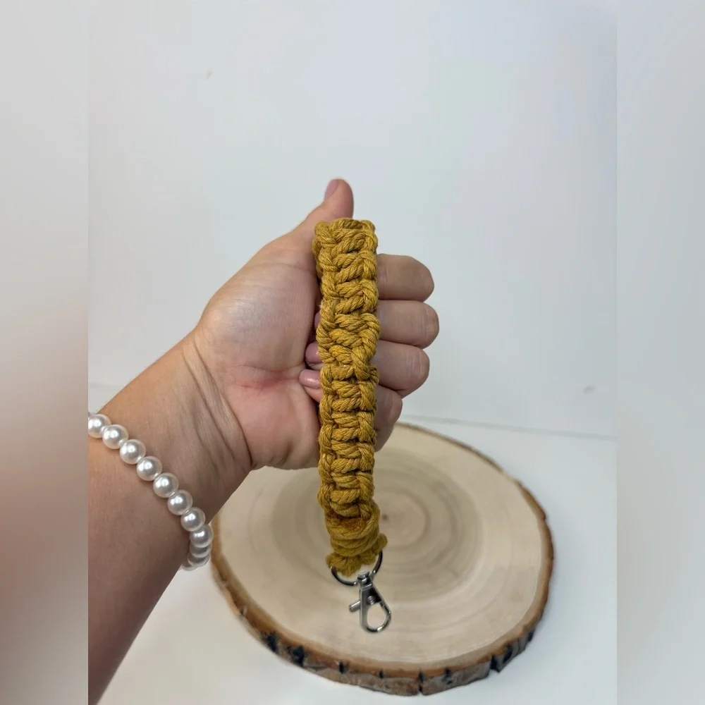 Boho Handcrafted Macrame Wristlet Keychain